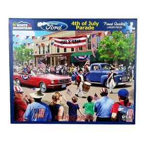 2🧩$18 White Mountain 1000 Piece Jigsaw Puzzle 4th of July parade large pieces